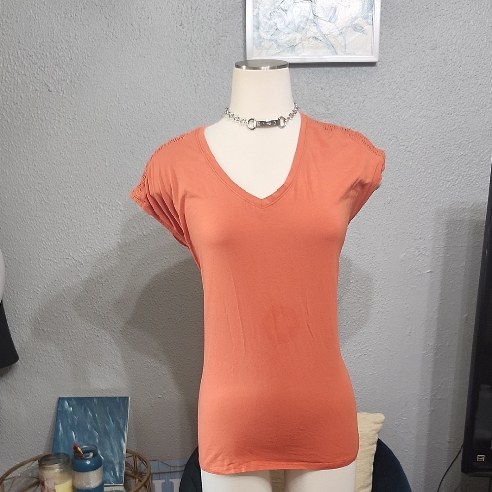 L.L. Bean Women's Short Sleeve V-Neck Tee - Coral